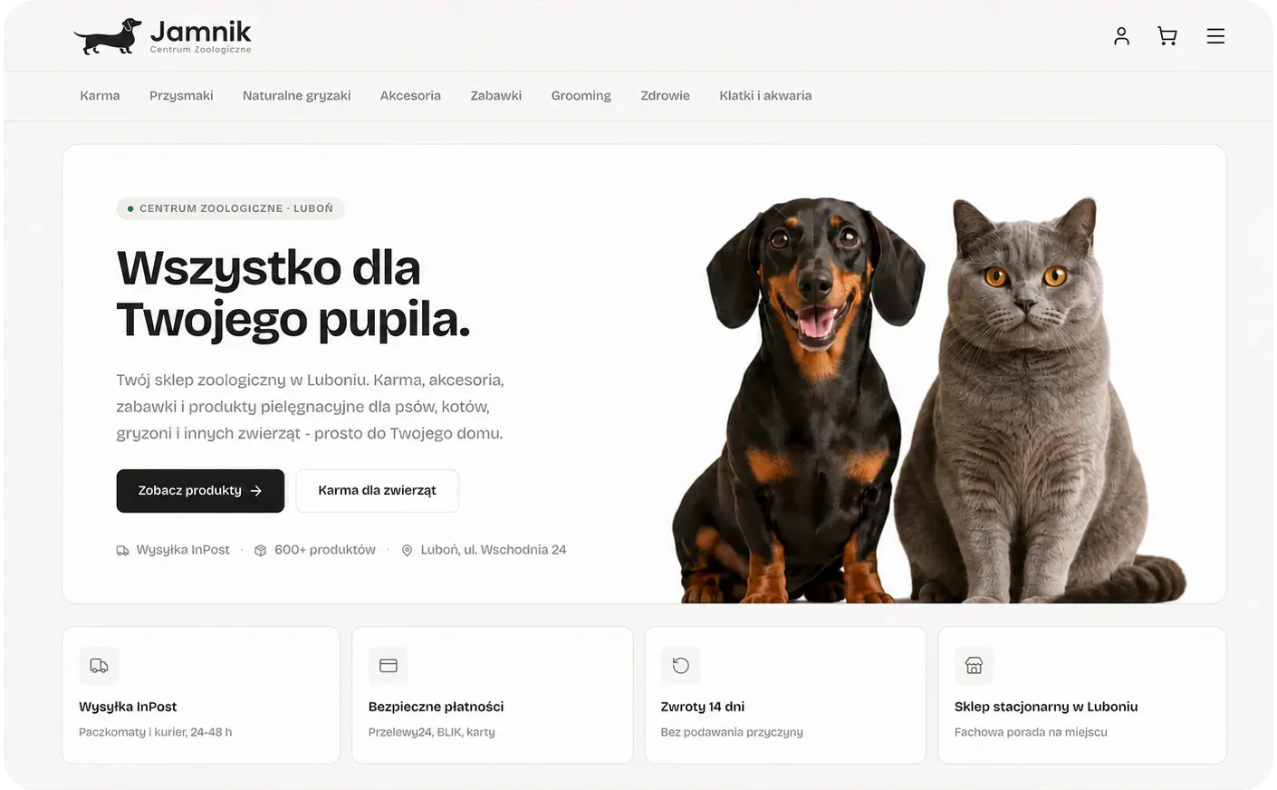 Sklep internetowy Jamnik - strona główna