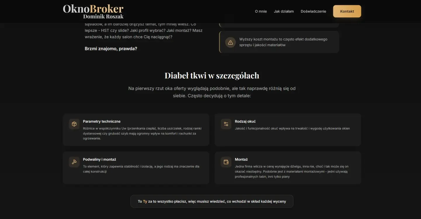 OknoBroker - co wchodzi w skład wyceny okien: parametry, okucia, montaż