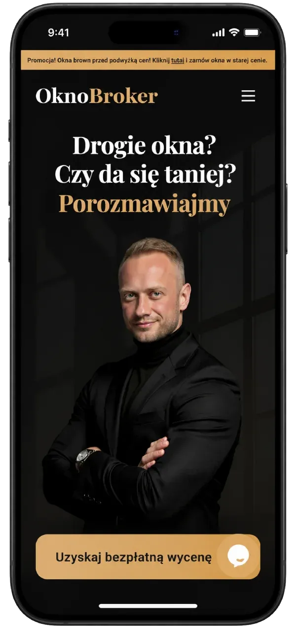 Mobilna wersja landing page OknoBroker