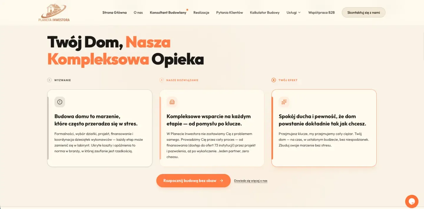 Planeta Inwestora - wyzwanie, rozwiązanie i efekt budowy domu
