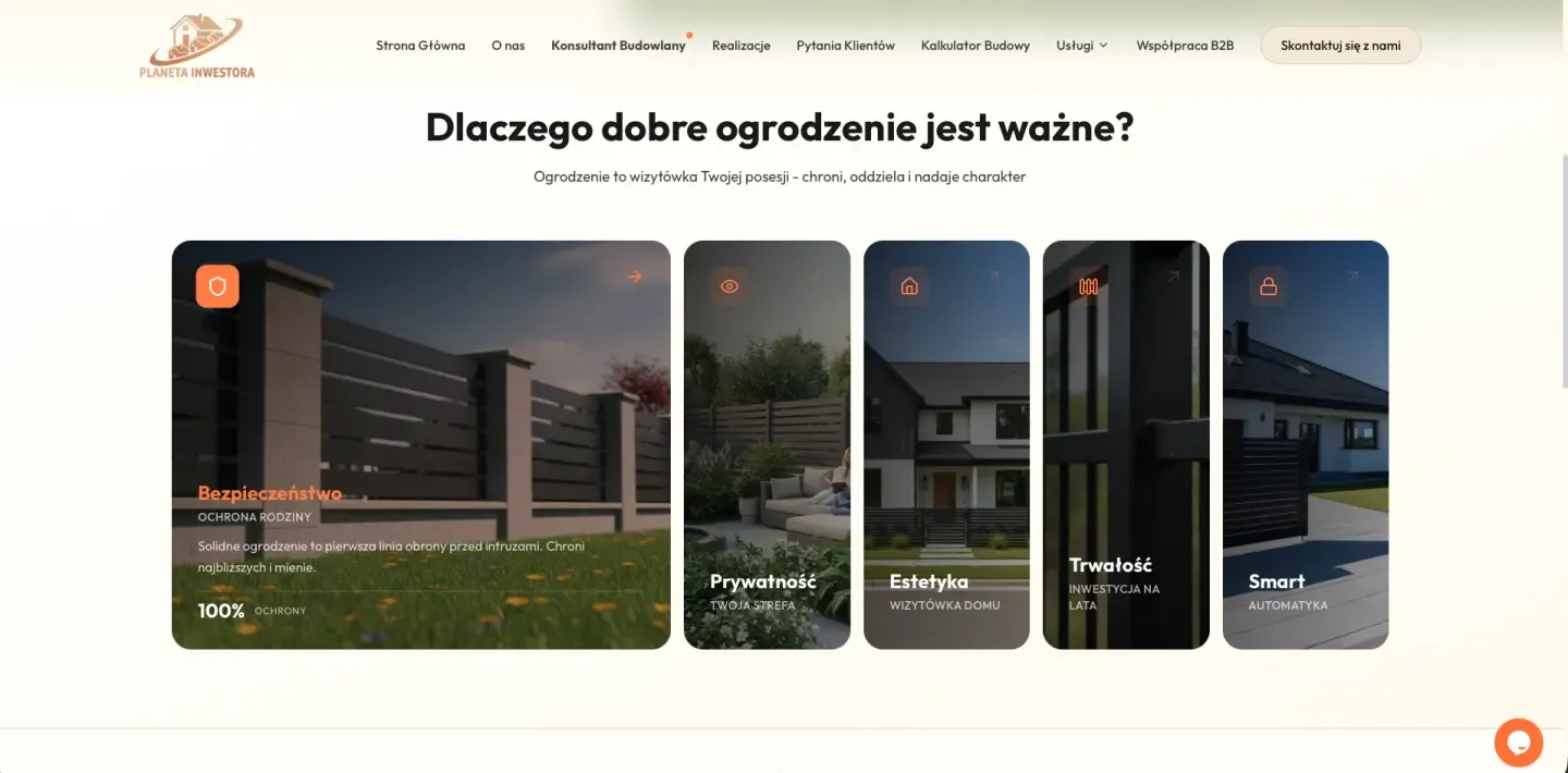 Planeta Inwestora - usługa ogrodzeń